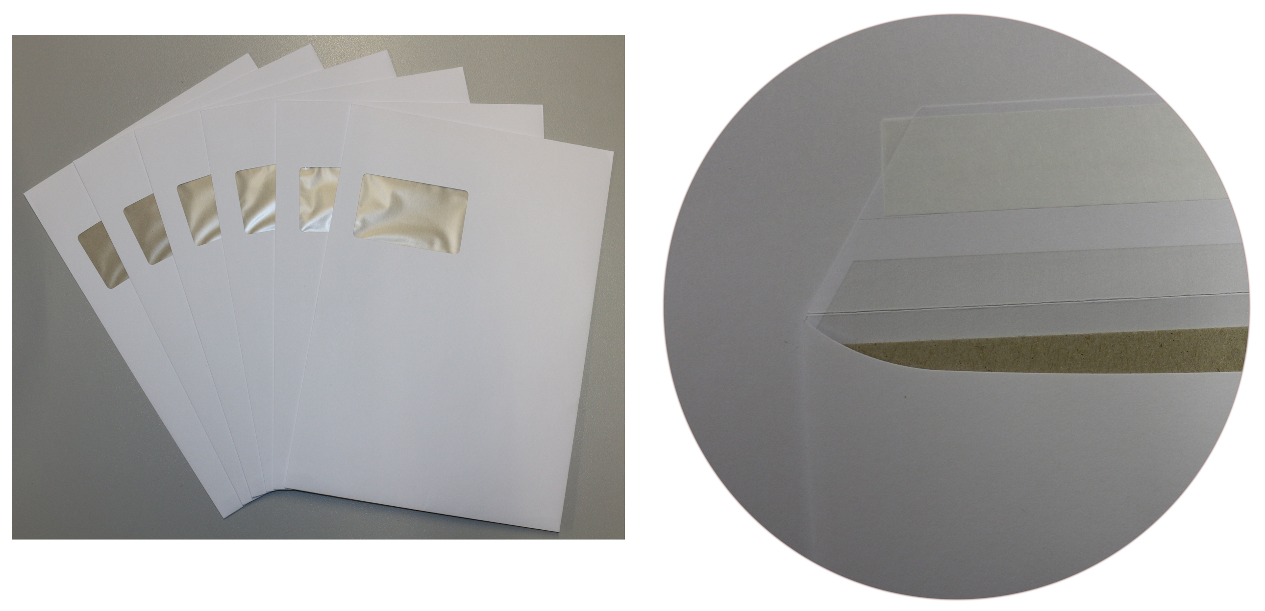 10 Stück -  C4 Umschläge Fenster Papprückwand Versandtaschen komplett weiß haftklebend
