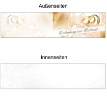 25 Einladungskarten DL Hochzeit 4-Seitig (EKT-102)