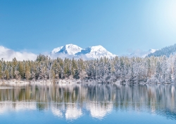 A6 Postkarte See im Winter