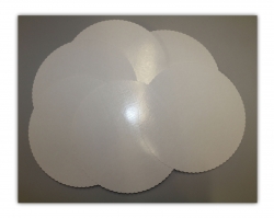 50 Stck Tortenuntersetzer, beschichtet, Pappe rund  28cm wei mit zackigem Rand Tortenplatten kompostierbar