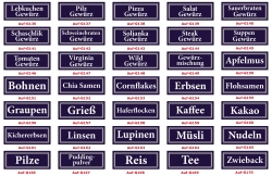 Individuelles Set 100 verschiedene Gewrzaufkleber Lebensmittelaufkleber Gewrzetiketten - Stellen sie ihre Etiketten selbst zusammen.