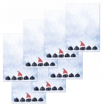 Motivpapier Briefpapier (Weihnachten-5248, DIN A4, 100 Blatt) schwarze Kugeln im Schnee
