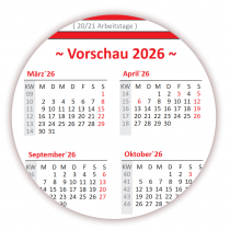 Wandkalender DIN A1 2025 Rot - gerollt