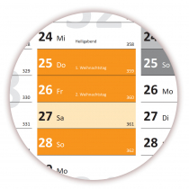 Wandkalender DIN A1 2025 Orange - gerollt