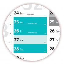 Wandkalender DIN A1 2025 Trkis - gerollt
