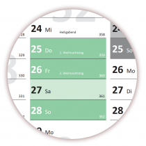 Wandkalender DIN A3 2025 Grn - gerollt