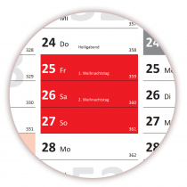 Wandkalender DIN A1 2026 Rot - gerollt