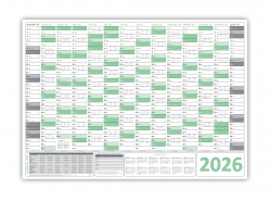 Green Wandkalender DIN A1 2025 - gerollt