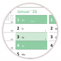 Green Wandkalender DIN A1 2025 - gerollt