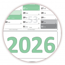 Green Wandkalender DIN A1 2025 - gerollt