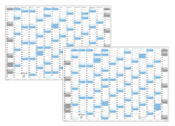 Blau Wandkalender DIN A1 2025 + 2026 - Classic-2