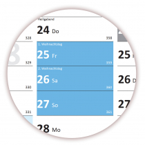 Blau Wandkalender DIN A1 2025 + 2026 - Classic-2