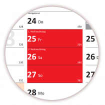 XXL Wandkalender DIN A0 2025 + 2026 (rot2)