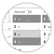 XXL Wandkalender 2026 - Classic-1 Grau