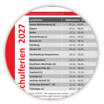 Wandkalender DIN A1 2026 + 2027 Rot - gerollt