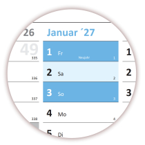 XXL Wandkalender 2026 + 2027 - Classic 1 -  Hellblau
