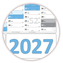 XXL Wandkalender 2026 + 2027 - Classic 1 -  Hellblau