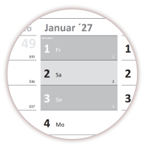 Grau Wandkalender DIN A1 2026 + 2027 - Classic-2