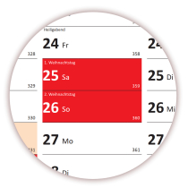Rot Wandkalender DIN A1 2026 + 2027 - Classic-2