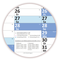 XL Wandkalender DIN A1 2026 + 2027 blau nass abwischbar