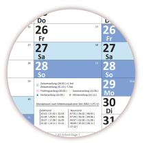 Abwischbare Wandkalender DIN B1 2026 + 2027 blau