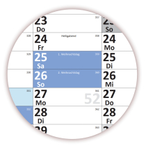 Abwischbarer Wandkalender DIN B1 2027 blau