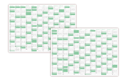 Wandkalender DIN A3 2026 + 2027 Gr�n - gerollt