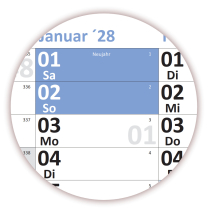 Abwischbare Wandkalender DIN B1 2027 + 2028 blau