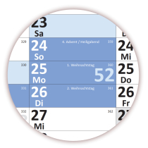 Abwischbare Wandkalender DIN B1 2027 + 2028 blau