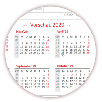 Abwischbare Wandkalender DIN B1 2027 + 2028 blau