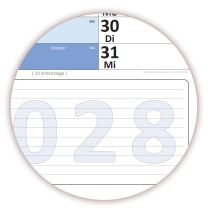 Abwischbare Wandkalender DIN B1 2027 + 2028 blau