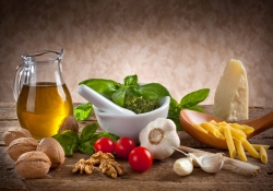 Poster (F228) K�che Nudeln Knoblauch K�se