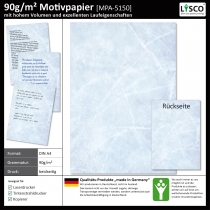Briefpapier Farbig-Blau-5150b (DIN A4 / 100 Blatt) - Marmorpapier