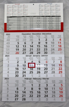 Dreimonatskalender 2023 (rot)