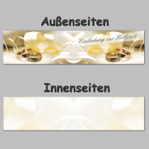25 Einladungskarten Din lang Hochzeit 4-seitig (EKT-105)