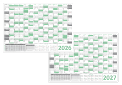 XXL Green Wandkalender DIN A0 2026 + 2027 - Classic 1