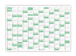 Wandkalender DIN A3 2027 Gr�n - gerollt