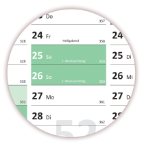 Wandkalender DIN A3 2027 Gr�n - gerollt