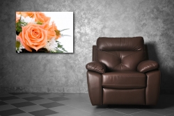 XL Poster 70 x 50cm (F-239) orange Rosen, Margeriten und weier Flieder