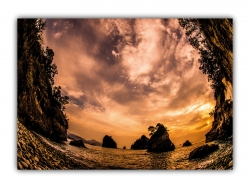 Poster (F242) Sonnenuntergang am Meer
