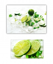 XL Poster 70 x 50cm (F-252) Limetten, Pfefferminze auf Eis