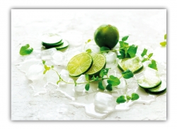 XL Poster 70 x 50cm (F-252) Limetten, Pfefferminze auf Eis