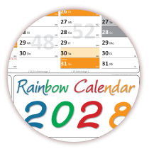 Rainbow Wandkalender DIN A2 2027 + 2028 - Classic1