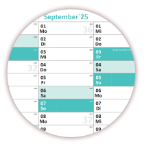 XXL Schuljahreskalender matt DIN B1 2025/26 nass abwischbar