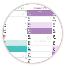 XXL Schuljahreskalender matt DIN B1 2025/26 nass abwischbar