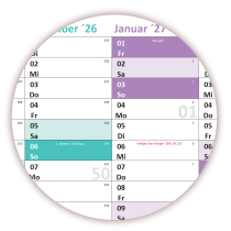 XXL Schuljahreskalender matt DIN B1 2026/27 nass abwischbar