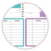 XXL Schuljahreskalender DIN B1 2026/27 matt, nass abwischbar + Folienstift schwarz