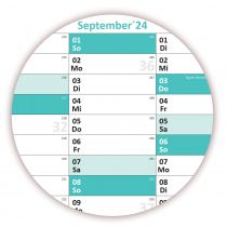 XXL Schuljahreskalender DIN B1 2024/25 glnzend, abwischbar inkl. Stifteset