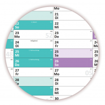 XXL Schuljahreskalender DIN B1 2024/25 glnzend, abwischbar inkl. Stifteset