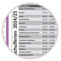 XXL Schuljahreskalender DIN B1 2024/25 glnzend, abwischbar inkl. Stifteset